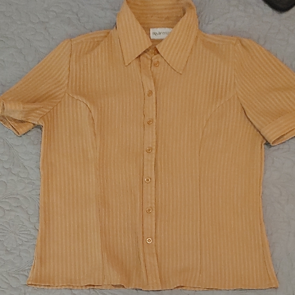Tan Short Sleeve Button-Up Shirt